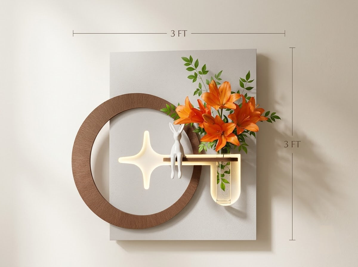 LED wall art 3x3 ft dimensions for modern living room wall decor