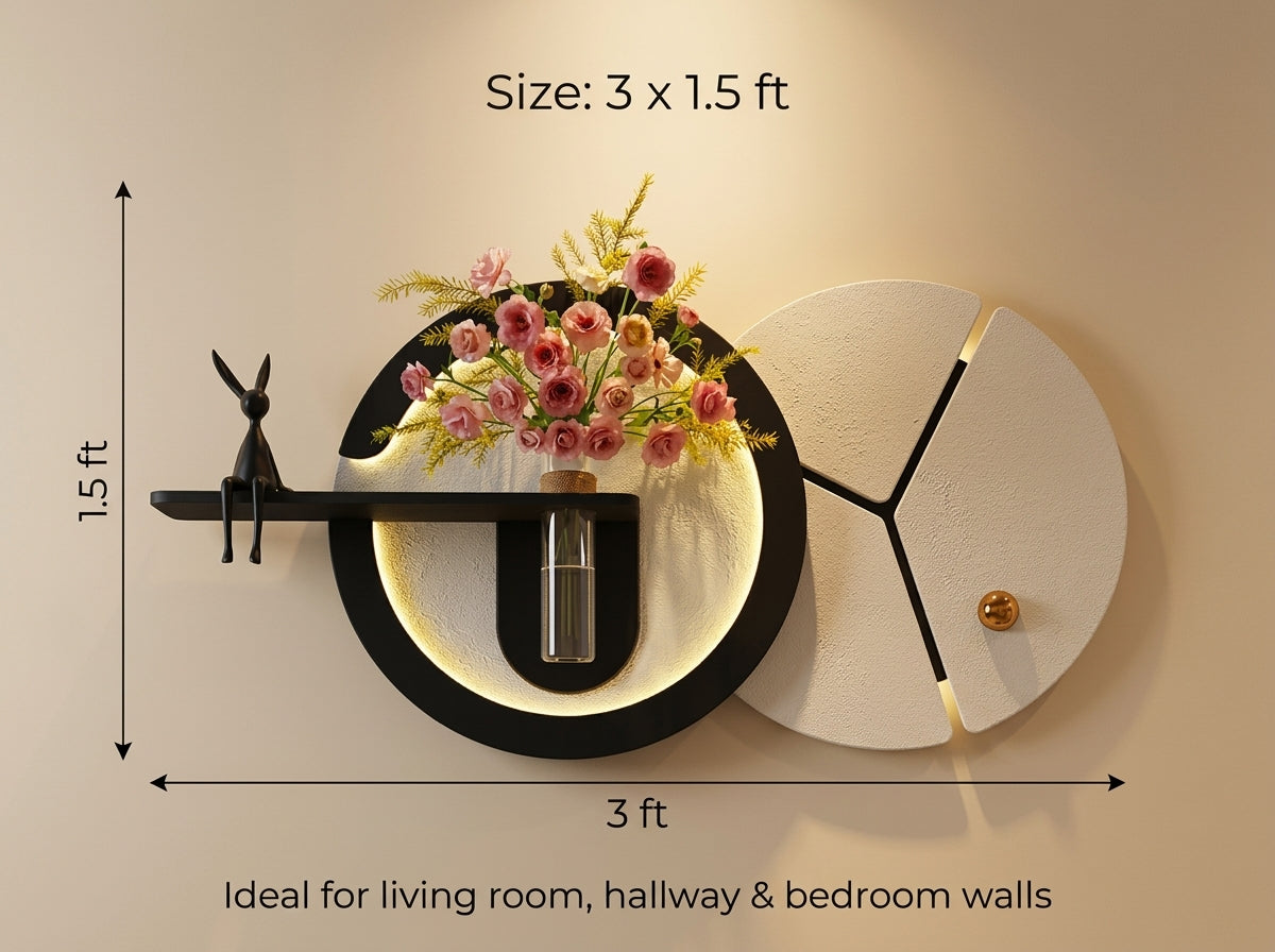 LED wall art Abstract Circle Vase Panel 3 ft x 1.5 ft size