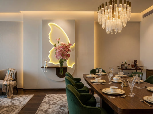 LED wall art Butterfly Vase Panel warm glow for modern homes