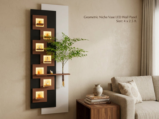 LED wall art Geometric Niche Vase Panel for sofa wall decor