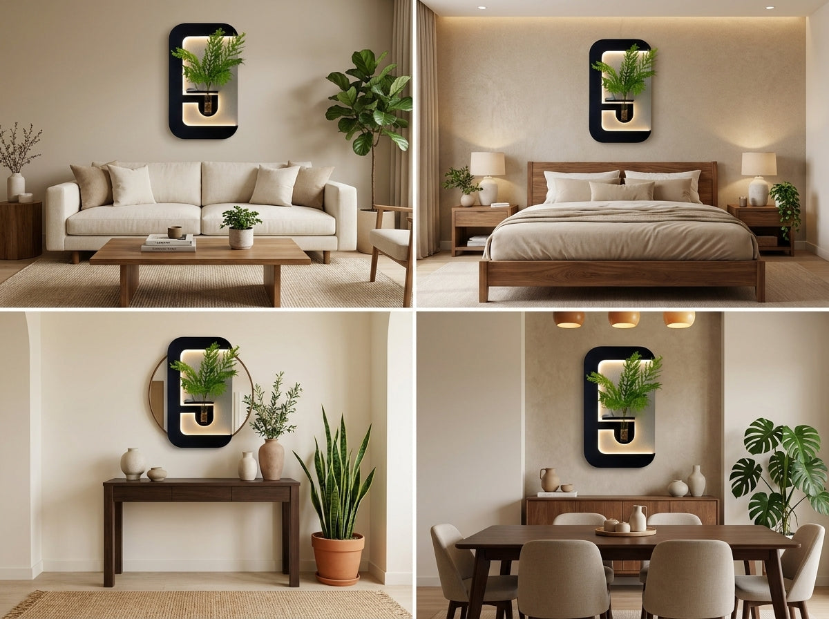 LED wall art placement idea for living room
