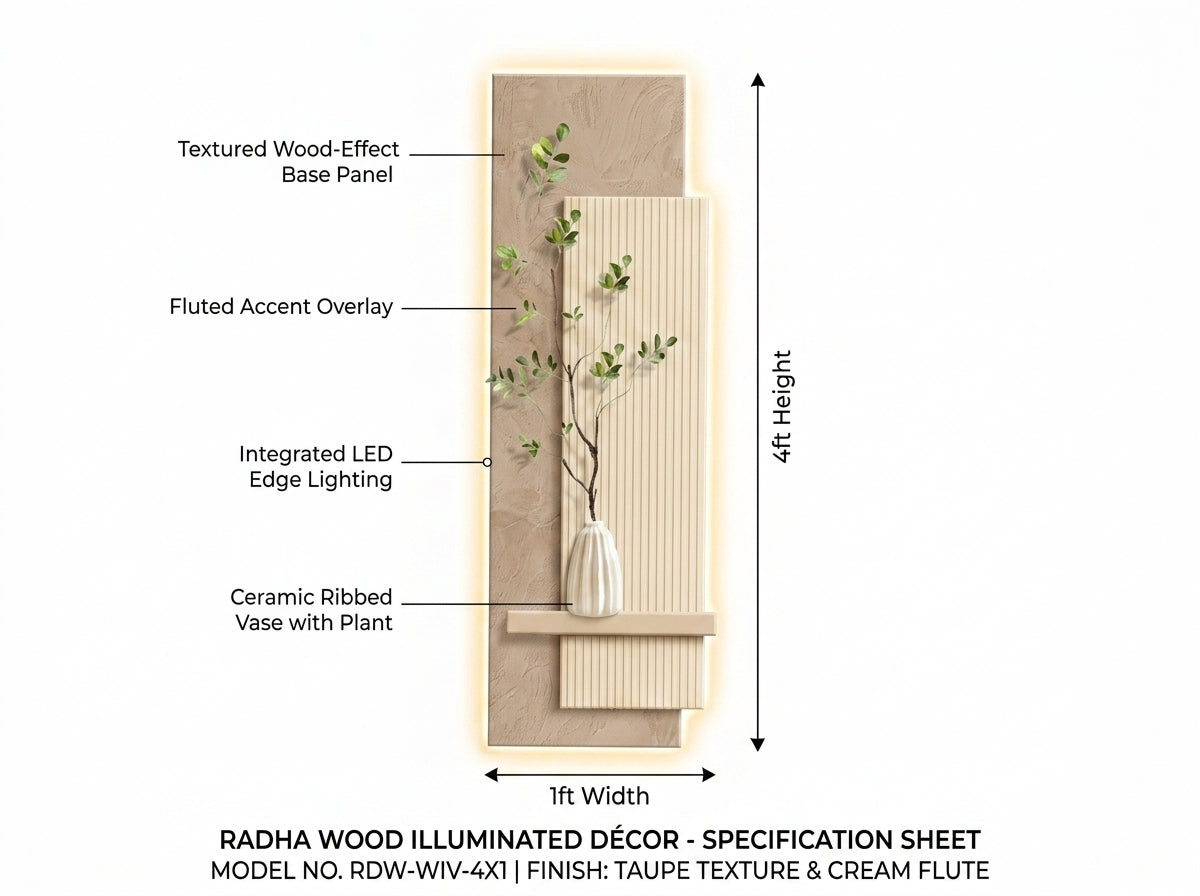 Arch Aura LED wall art material showcase featuring layered MDF construction and premium finish