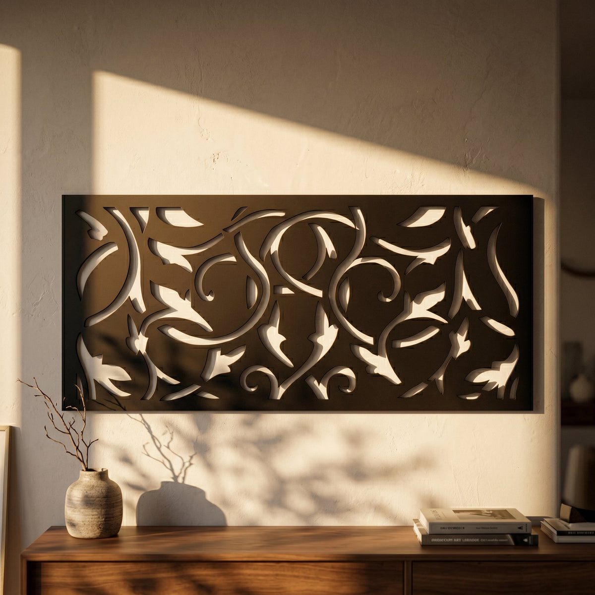 Modern floral wall decor panel for living room wall