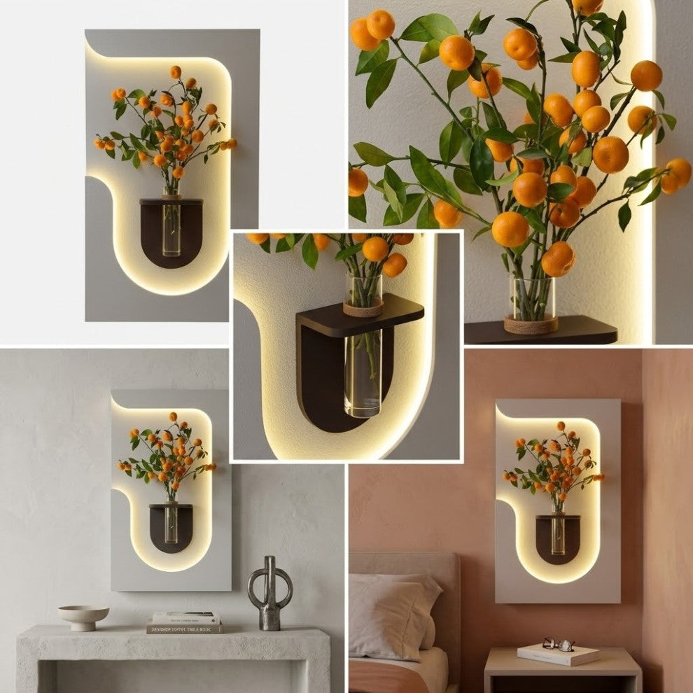 Modern LED wall art with soft lighting for home interior