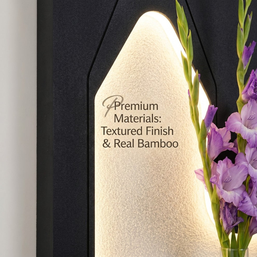 Modern LED wall art with flower vase for home decor