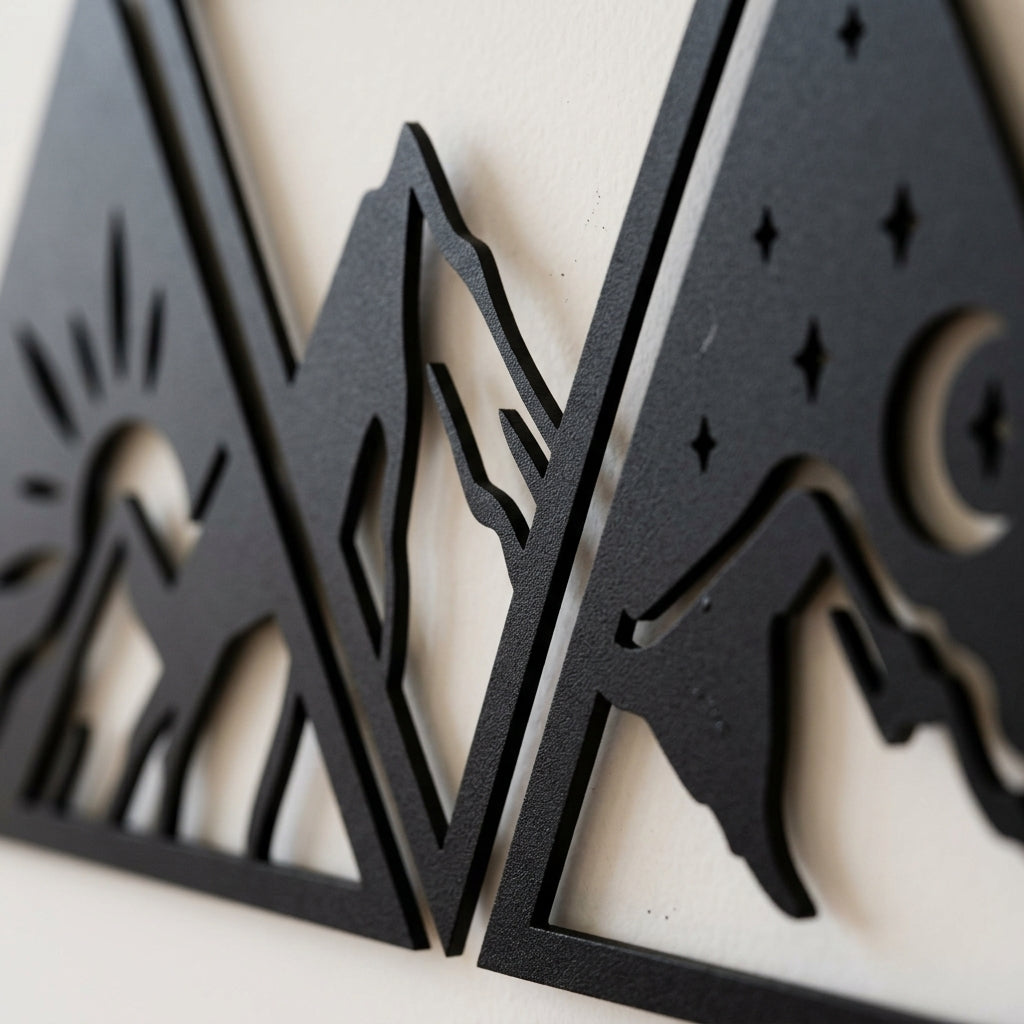 Black mountain wall art for modern wall decor