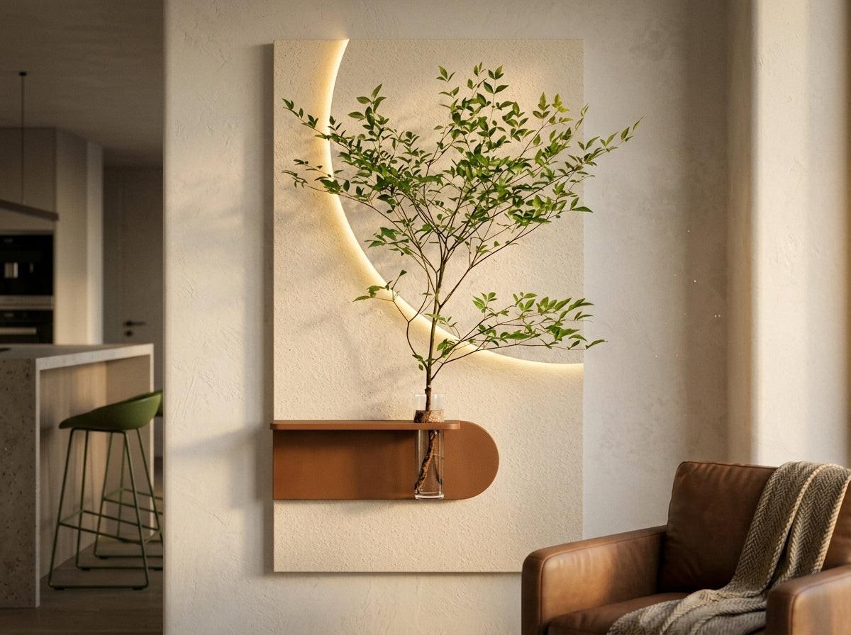 Wooden Wall Art with Shelf | Radha Wood