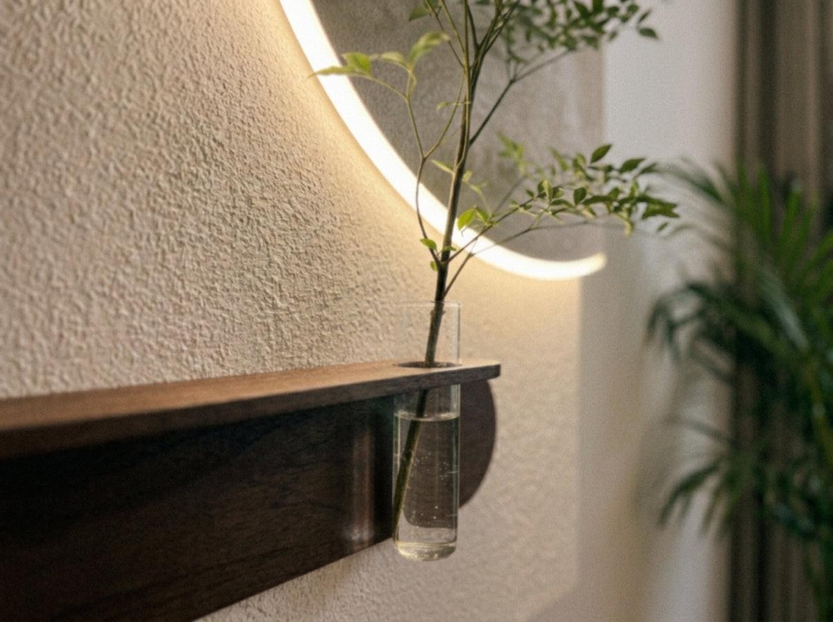 Wooden Wall Art with Shelf | Radha Wood