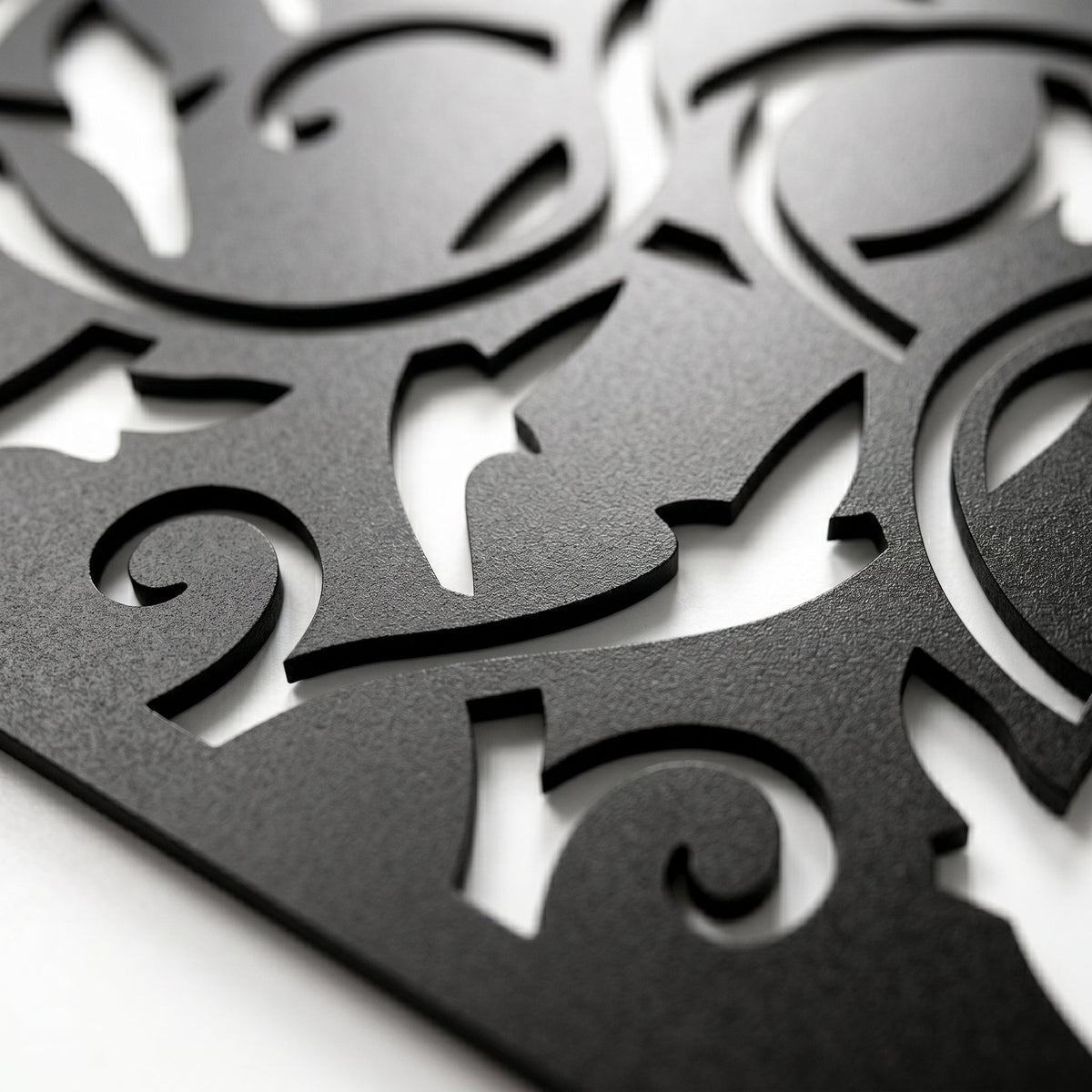 Aesthetic black wall art with floral pattern design