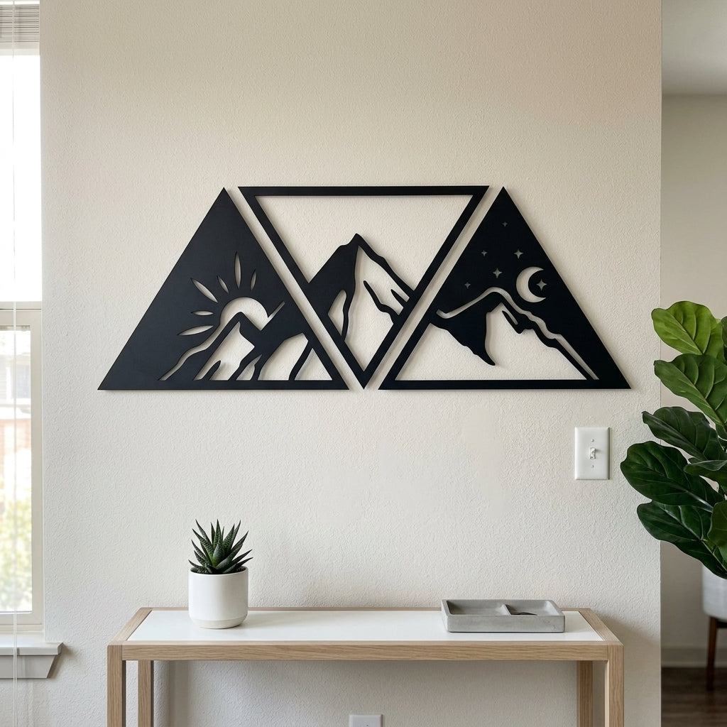 Nature inspired mountain wall art design for home