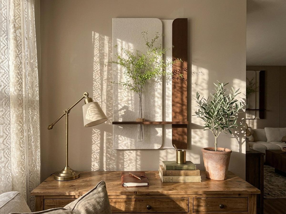 Secure packaging of modern wooden wall decor by Radha Wood ensuring safe delivery and premium presentation