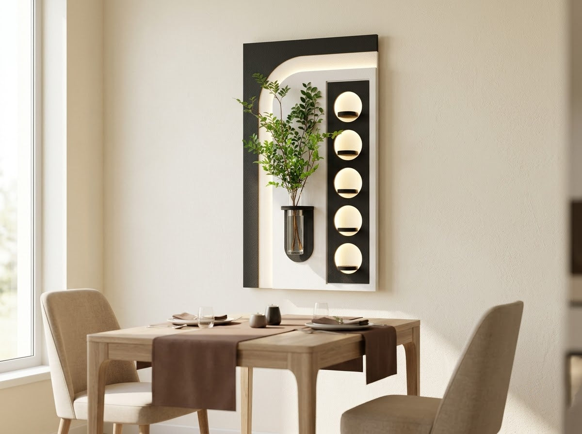 LED wall art oval niche wall mounting installation